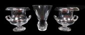 GLASS: STEUBEN, THREE PIECES,