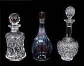 GLASS: THREE CUT CRYSTAL DECAN