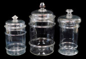 GLASS: THREE HAND-BLOWN CLEAR