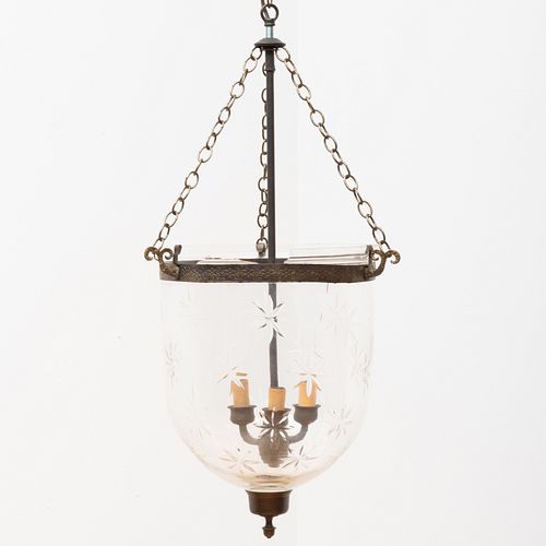 GLASS THREE-LIGHT HUNDI LANTERN24 x