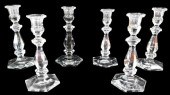 GLASS: THREE PAIRS OF BLOWN AN