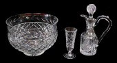 GLASS: THREE PIECES OF CUT CRY