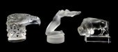 GLASS: THREE PIECES OF LALIQUE