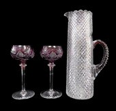 GLASS: THREE PIECES: PAIR OF A