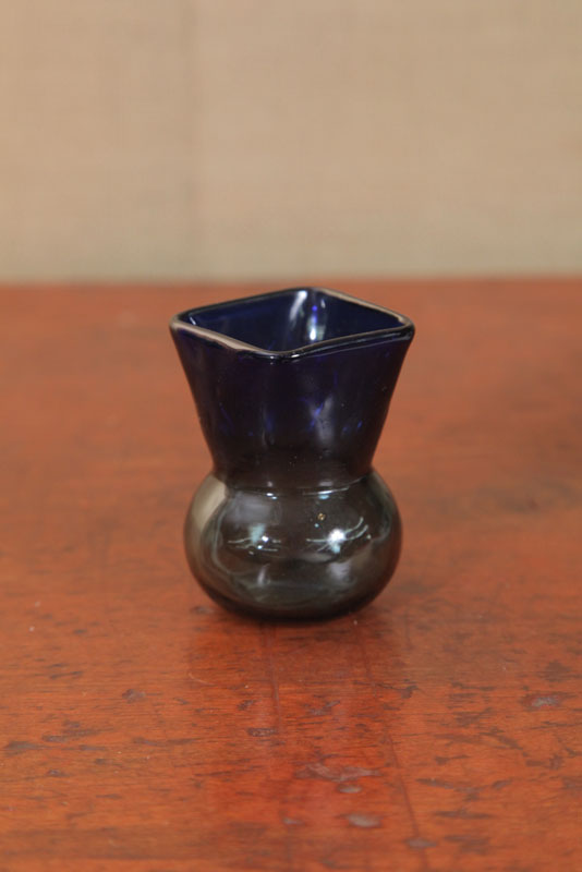 GLASS TOOTHPICK HOLDER. In Bluerina