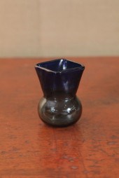 GLASS TOOTHPICK HOLDER. In Blu