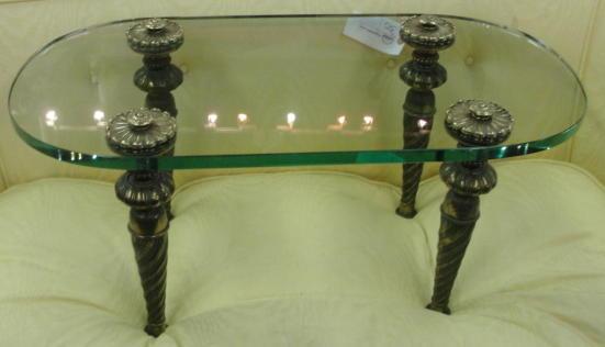 Glass Top and  Gilt Metal Coffee