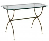 GLASS-TOP BRASS CURULE BASE CO