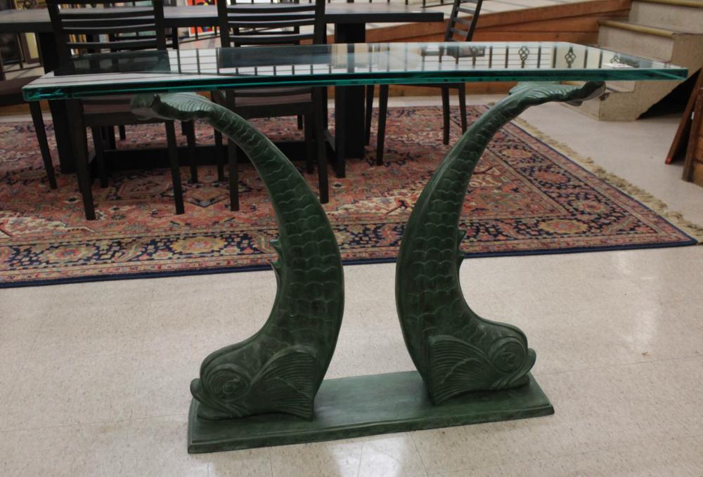 GLASS-TOP BRONZE CONSOLE