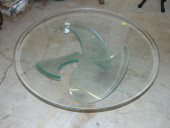 GLASS TOP COFFEE TABLE ON LUCI