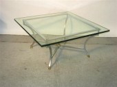 Glass top coffee table with ch