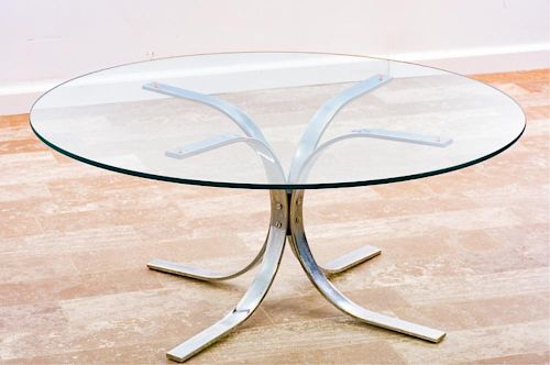 GLASS TOP COFFEE TABLEGlass top
