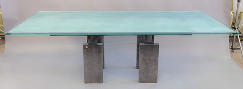 GLASS TOP DINING TABLE WITH FROSTED