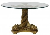 GLASS-TOP GILTWOOD DOLPHINS PE
