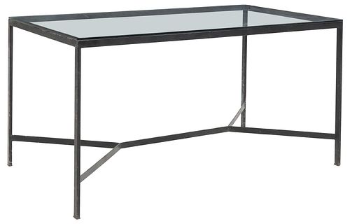 GLASS-TOP IRON OUTDOOR PATIO