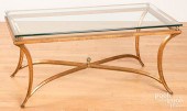 GLASS TOP METAL COFFEE TABLEGl