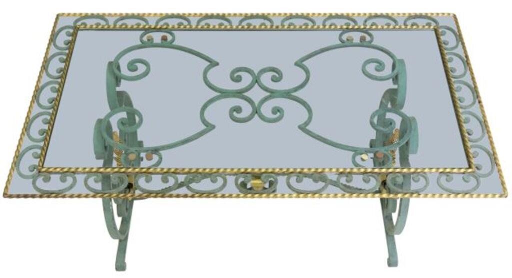 GLASS-TOP PAINTED & PARCEL GILT