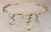 GLASS TOP SHAPED COFFEE TABLE