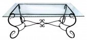 GLASS-TOP WROUGHT IRON COFFEE