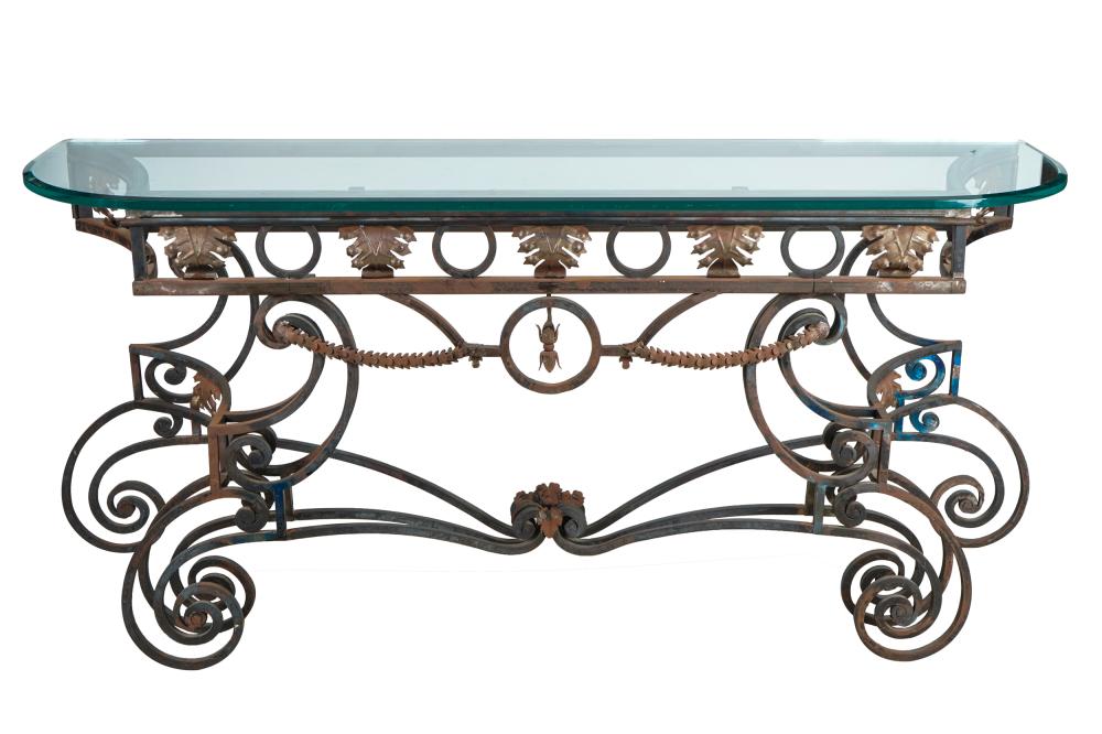 GLASS TOP WROUGHT IRON