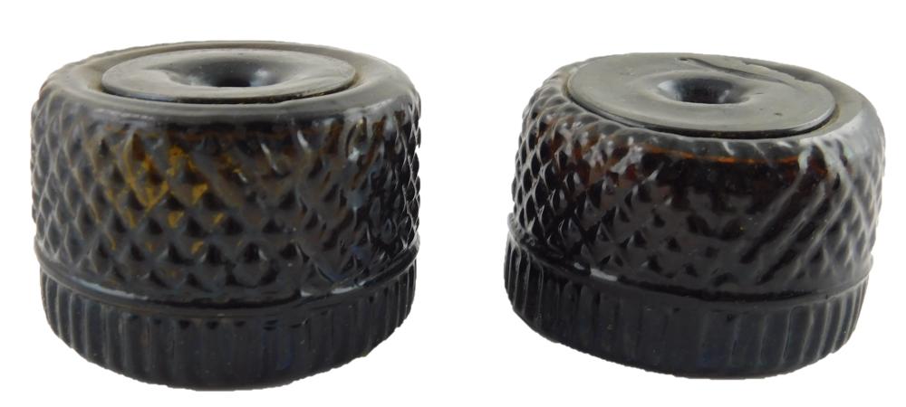 GLASS: TWO BLOWN THREE-PIECE MOLD