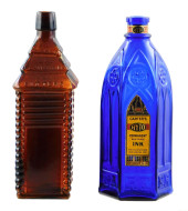 GLASS: TWO BOTTLES: CARTER'S "