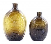 GLASS: TWO CORNUCOPIA/URN FLAS