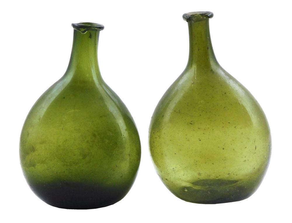 GLASS: TWO EARLY CHESTNUT FLASK