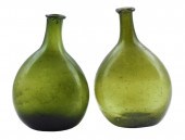 GLASS: TWO EARLY CHESTNUT FLAS