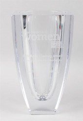 GLASS VASE PRESENTED TO JUSTIC