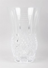GLASS VASE PRESENTED TO JUSTIC