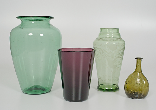 Glass Vases and Bottle American. An