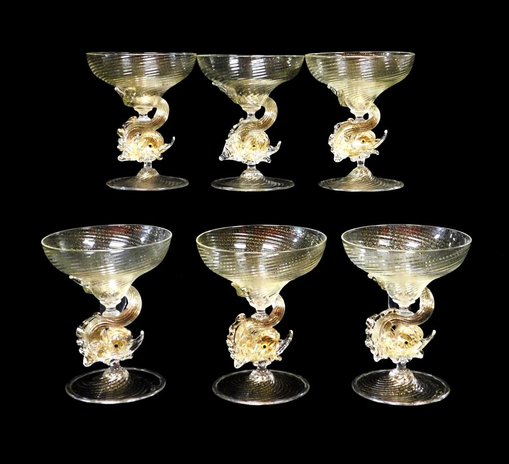 GLASS: VENETIAN GLASS STEMWARE,