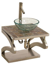 GLASS VESSEL SINK ON HAND-CRAF