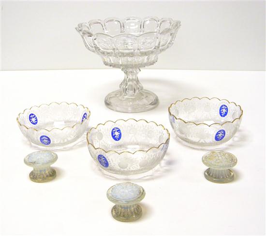 Glassware including: blown in