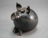 GLAZED CERAMIC PIGGY BANK, SIG