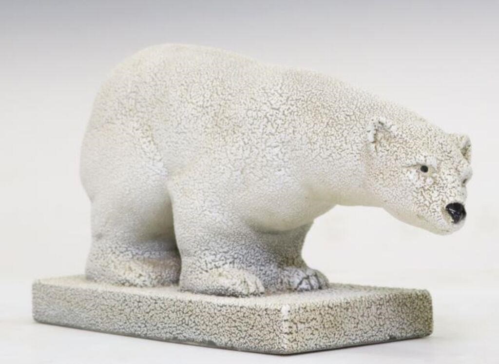 GLAZED CERAMIC SCULPTURE OF A POLAR