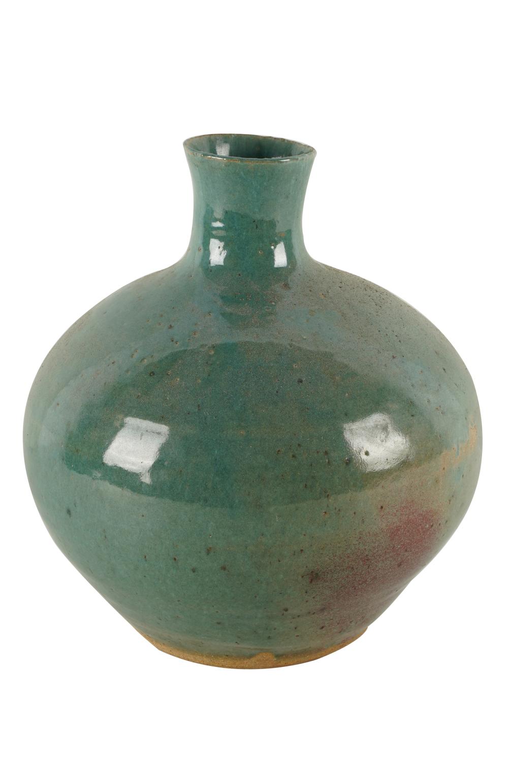 GLAZED CERAMIC VASEunsigned,