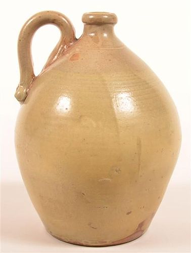 GLAZED EARTHENWARE JUG.Glazed