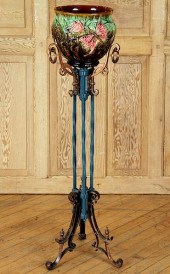 GLAZED JARDINERE PAINTED IRON