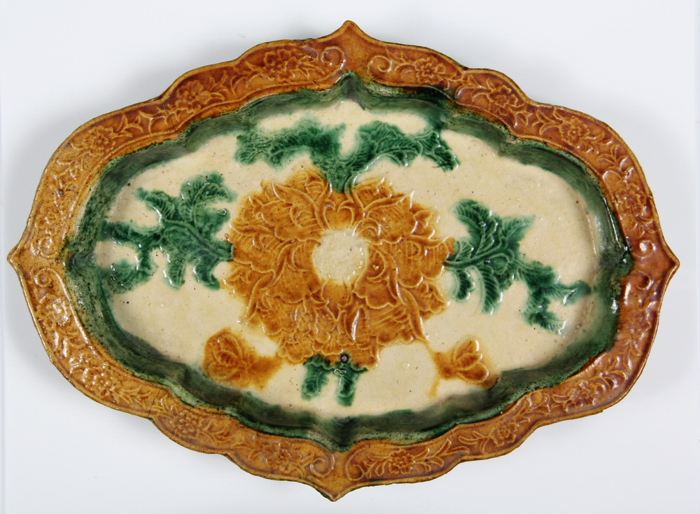 GLAZED POTTERY DISH - Chinese