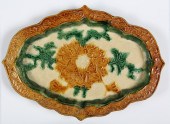 GLAZED POTTERY DISH - Chinese