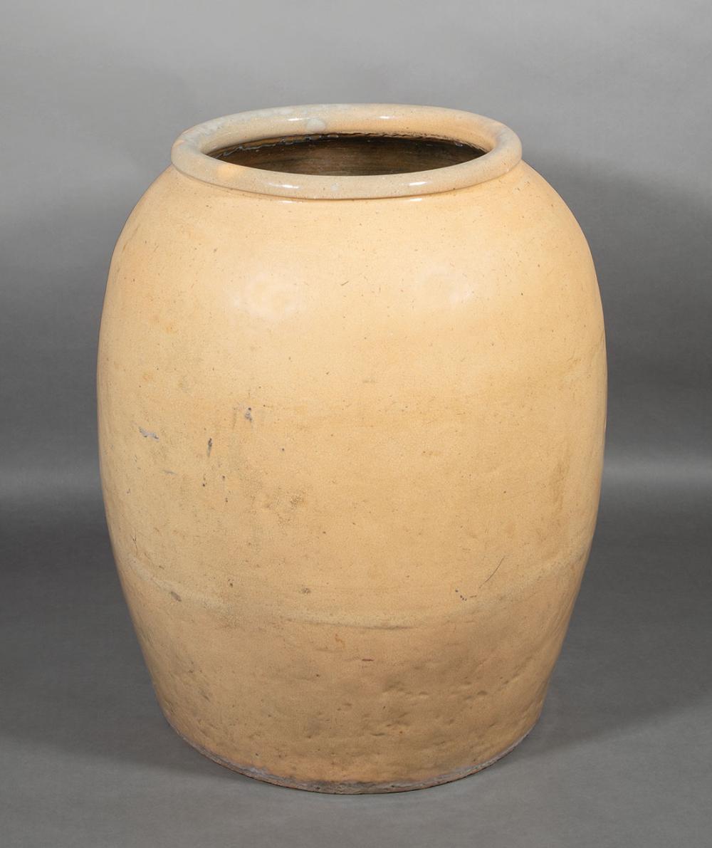 GLAZED POTTERY OLIVE JARGlazed