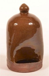 GLAZED REDWARE CHICKEN WATERER