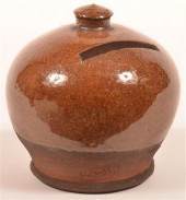 GLAZED REDWARE DOME FORM STILL