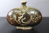 GLAZED STONEWARE POTTERY BOTTL