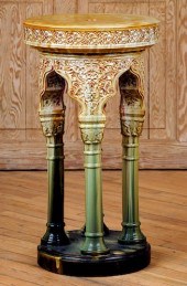 GLAZED TERRACOTTA STAND MOORIS