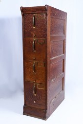 GLOBE 4 DRAWER OAK FILE CABINE