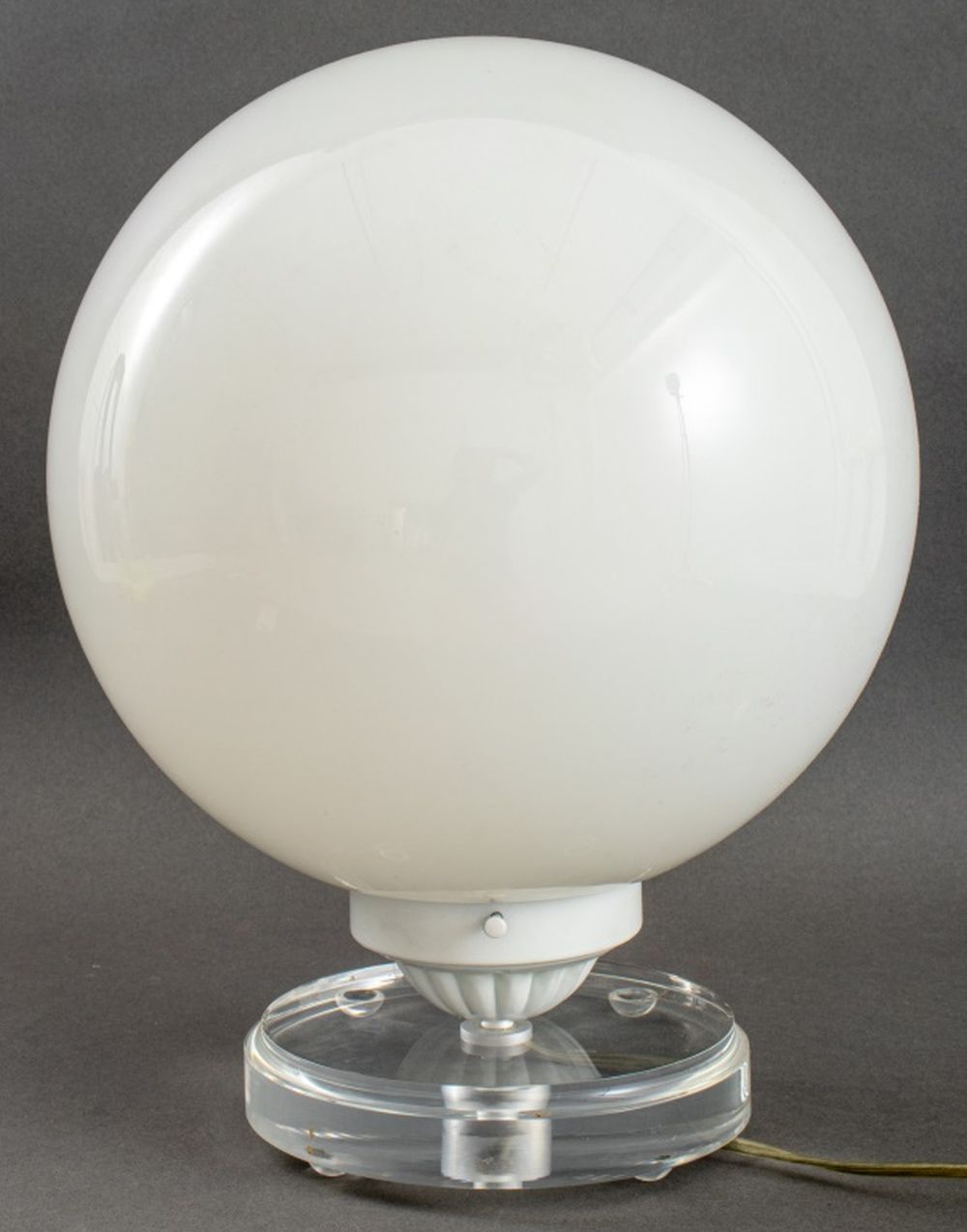 GLOBE LAMP ON LUCITE BASE, 1980S