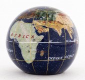 GLOBE PAPERWEIGHT W/ INLAID SE